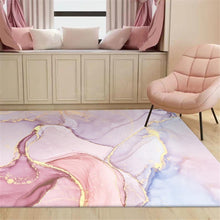 Load image into Gallery viewer, Pink Gold Oil Painting Abstract Carpet