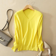 Load image into Gallery viewer, Wool Knit Sweater V-Neck