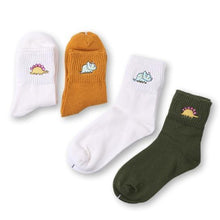Load image into Gallery viewer, Dinosaur Embroidery Cotton Women Socks

