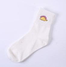 Load image into Gallery viewer, Dinosaur Embroidery Cotton Women Socks
