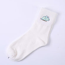 Load image into Gallery viewer, Dinosaur Embroidery Cotton Women Socks
