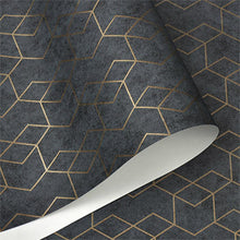 Load image into Gallery viewer, Dark Grey Luxury Geometric Wallpaper
