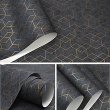 Load image into Gallery viewer, Dark Grey Luxury Geometric Wallpaper
