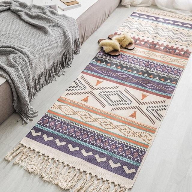 Hand Woven Cotton Linen Carpet