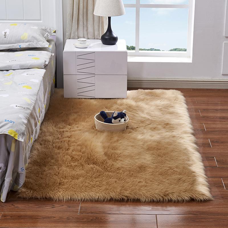 Bedroom Artificial Wool Soft Hairy Carpet