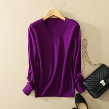 Load image into Gallery viewer, Wool Knit Sweater V-Neck

